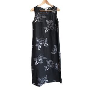 John Paul Richard Uniform Petite Black and White Pure Linen Tank Dress size M